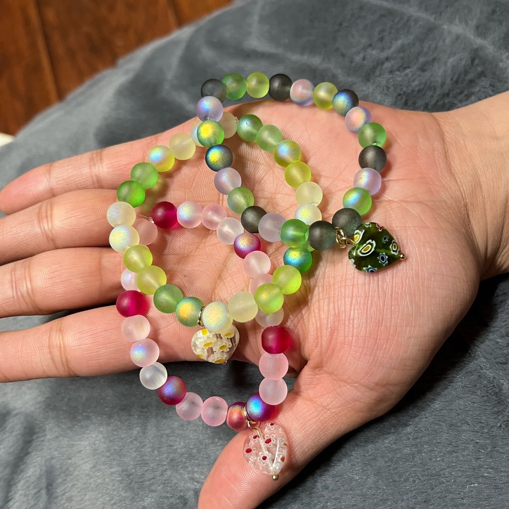 Cute Handmade Glass Bead Bracelets